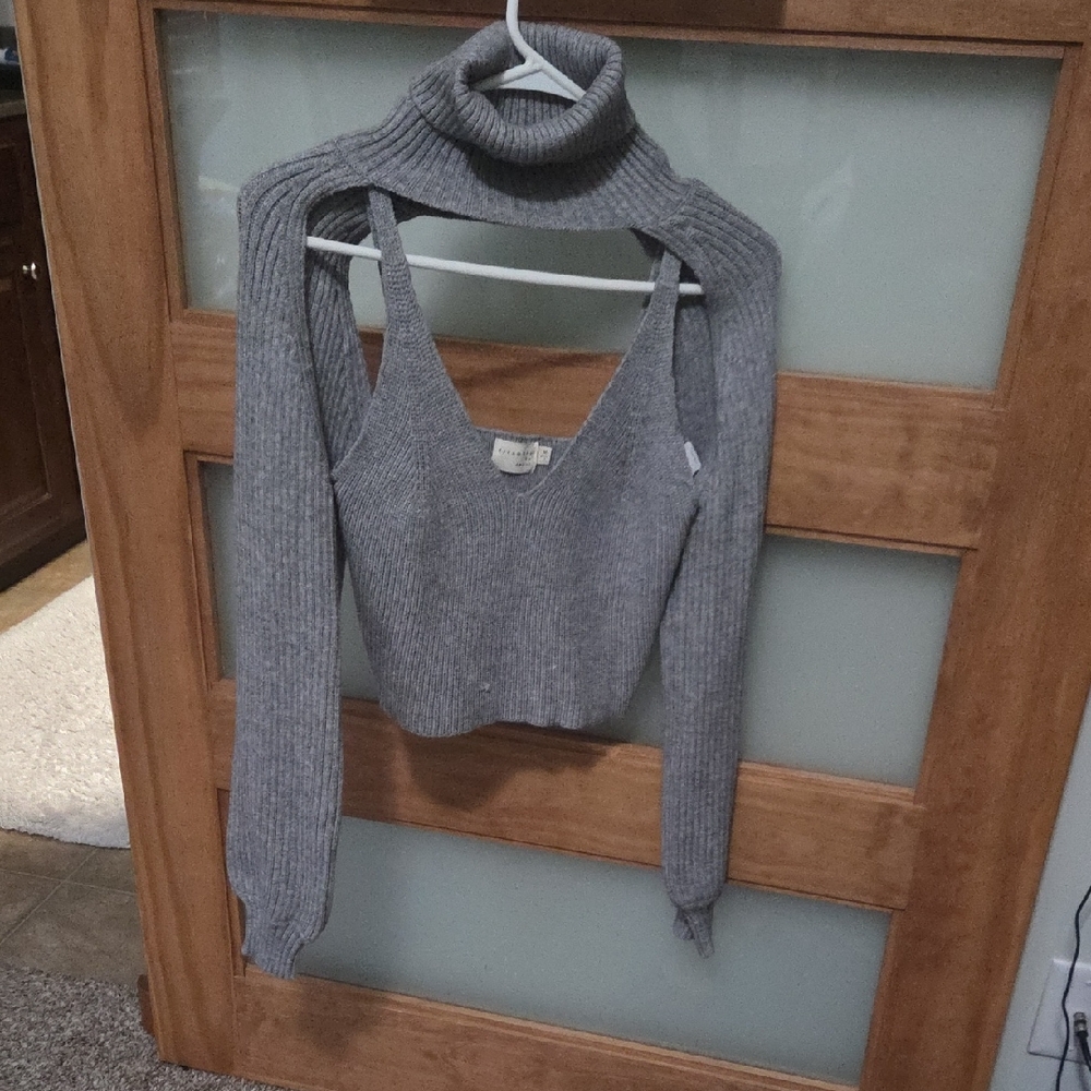 Dreamers Gray Cowl Neck Sweater